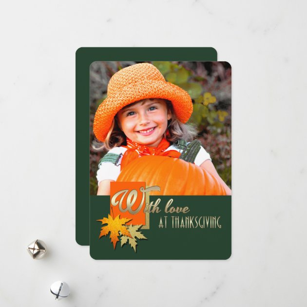 Happy Thanksgiving. Falling Leaves Photo Cards