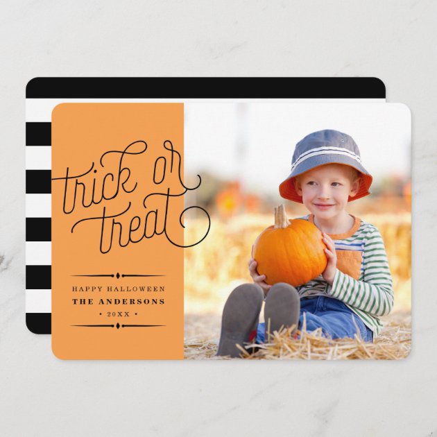 Trick Or Treat Halloween Photo Card