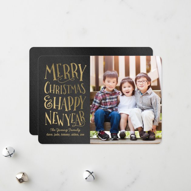 Merry Wishes Editable Color Christmas Photo Cards