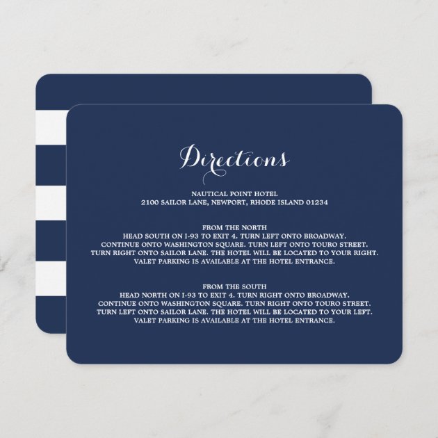 Nautical | Directions Enclosure Card