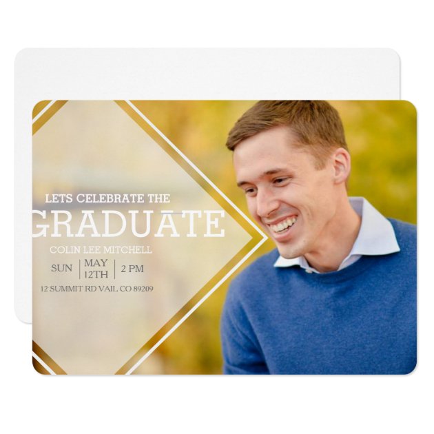 Modern Opaque Overlay | Graduation Party Photo Card