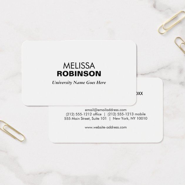 Simple And Modern Graduate Student University Business Card