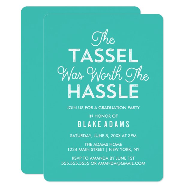 The Tassel Was Worth The Hassle | Turquoise Invitation