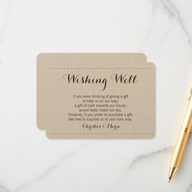 Simple Wishing Well Enclosure Card