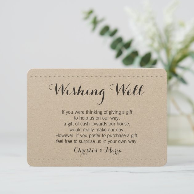 Simple Wishing Well Enclosure Card