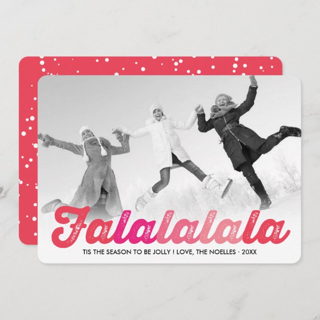 Falalalala Ombre Fun Christmas Holiday Photo Card