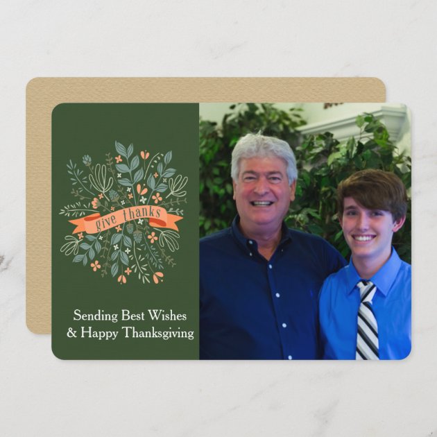 Give Thanks, Thanksgiving Photo Card