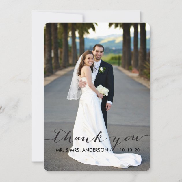 Simple Handwriting Wedding Thank You Card