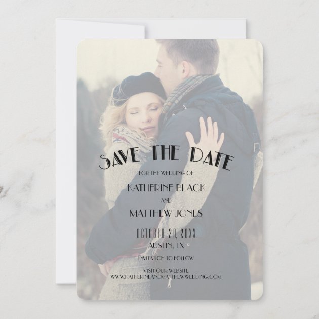 Gold Art Deco | Photo Save The Date Card