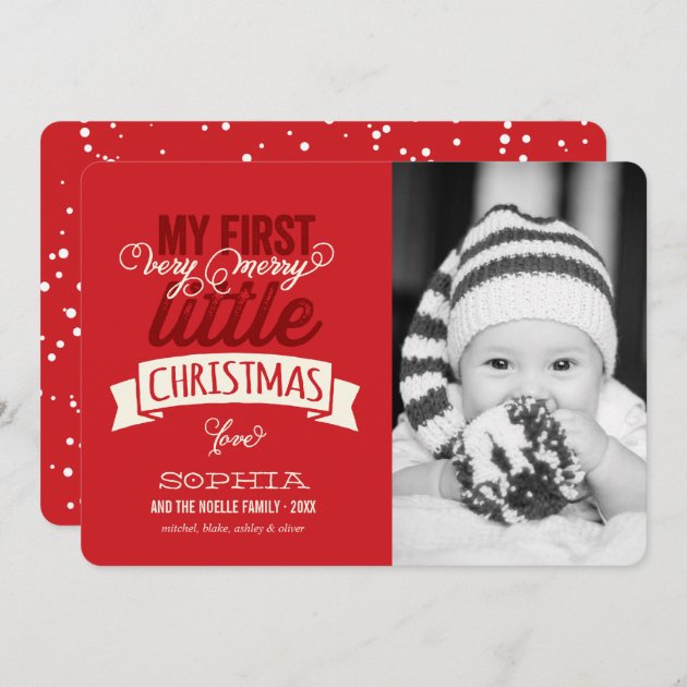 Baby's First Merry Little Christmas Photo Card