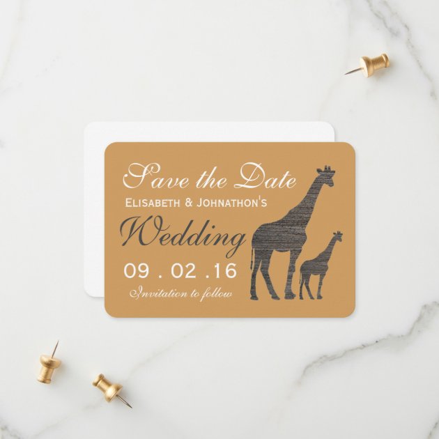 Elegant Clay Giraffe Wedding Save The Date