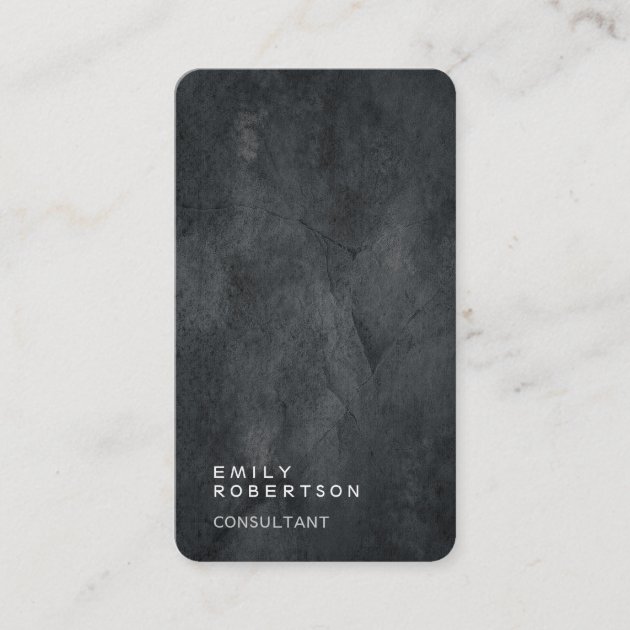 Linen Simple Plain Gray Trendy Modern Minimalist Business Card (front side)