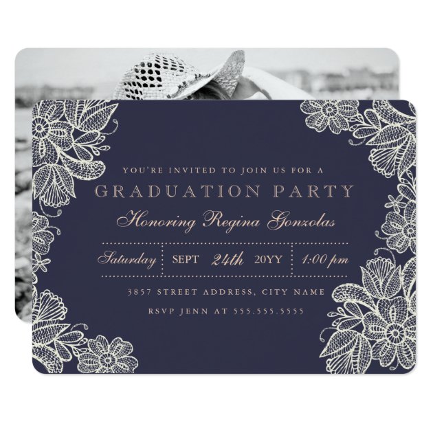 Vintage Lace Graduation Invitation