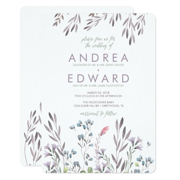 A Wildflower Wedding Invitation