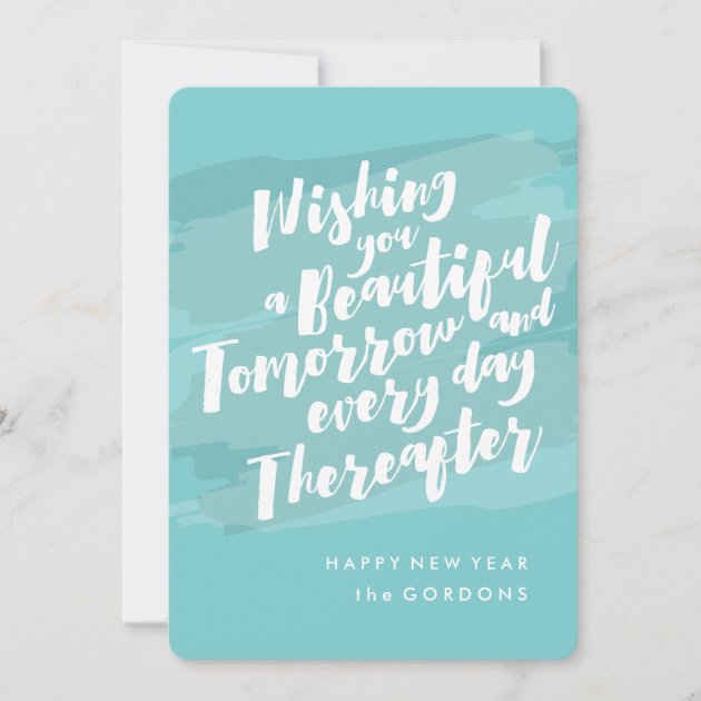 Happy New Year Photo Card, Brush Strokes Holiday Card