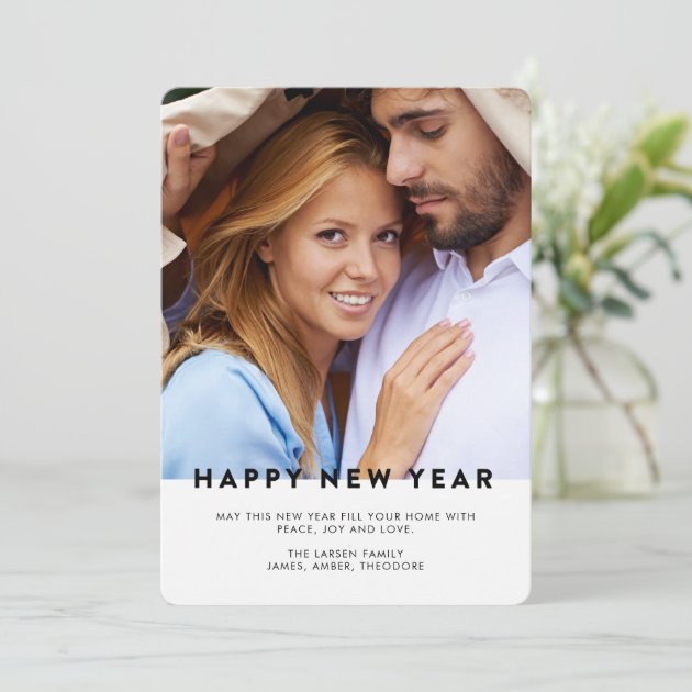 Modern Typography New Years Photo Card