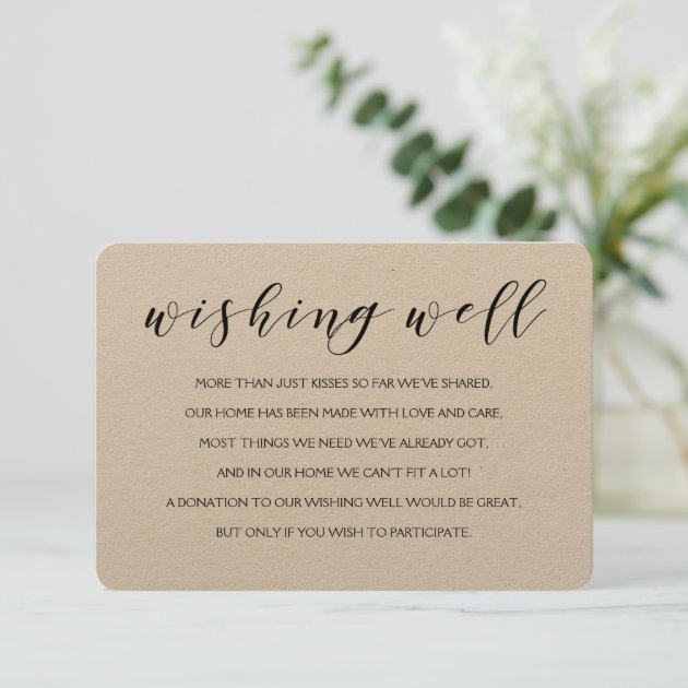 Wishing Well Wedding Insert Card