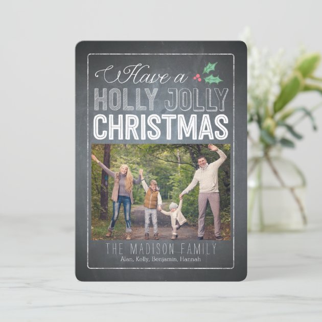 Holly Jolly Christmas Holiday Photo Cards