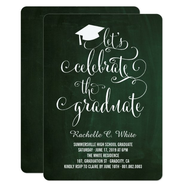 Let's Celebrate The Graduate Grad Party Invite