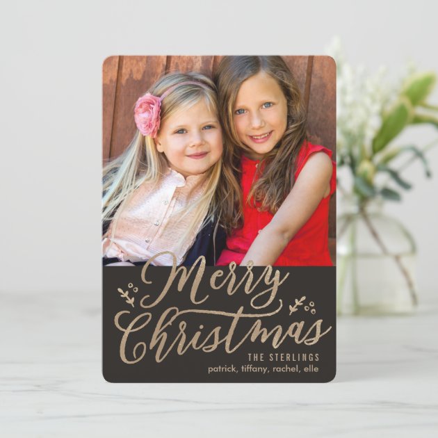 EDITABLE Color Merry Christmas Holiday Photo Card