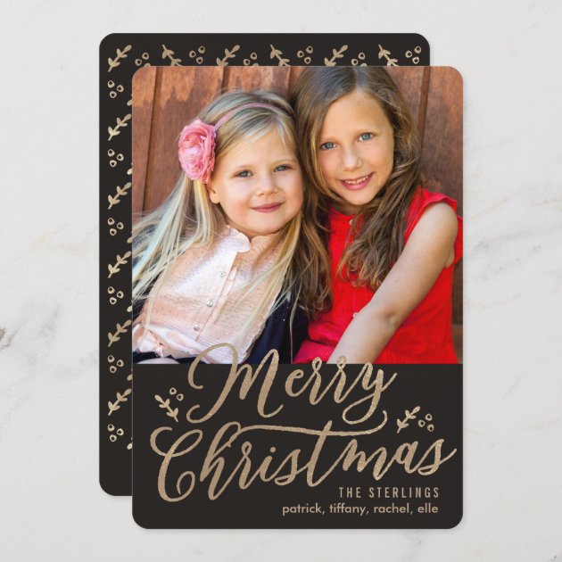 EDITABLE Color Merry Christmas Holiday Photo Card