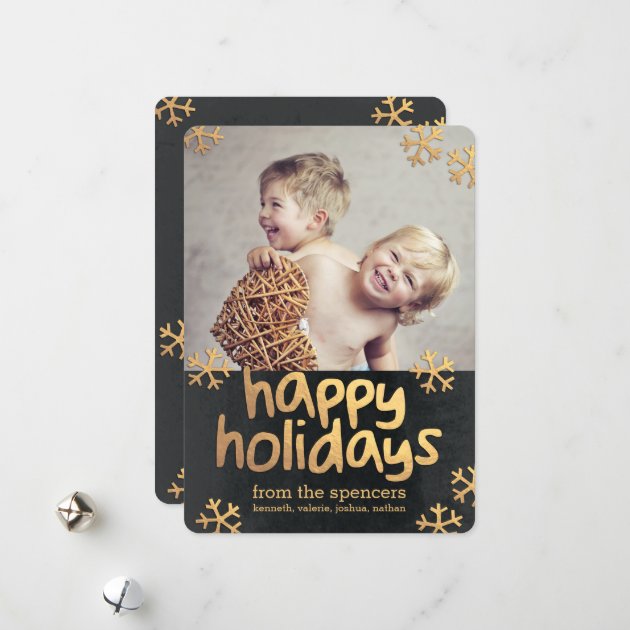 Radiant Snowflakes General Holiday Photo Cards