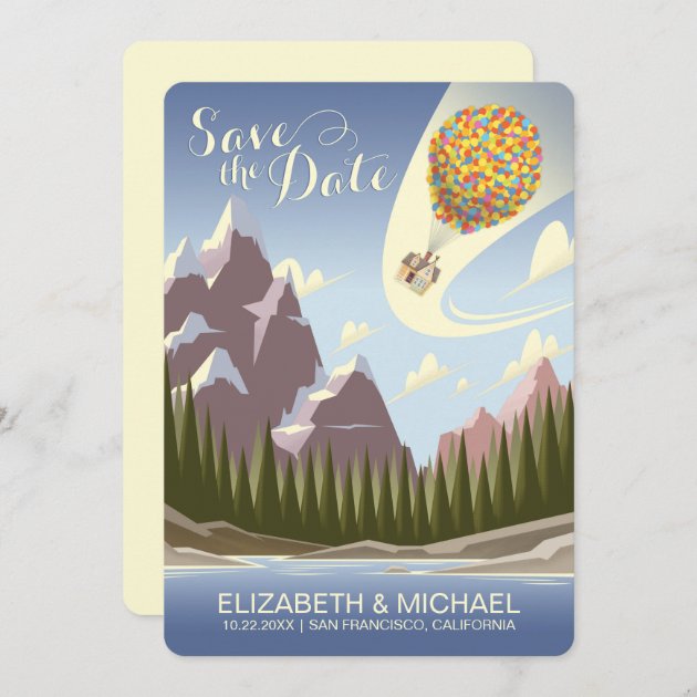 Disney Pixar Up Wedding | Save The Date Card