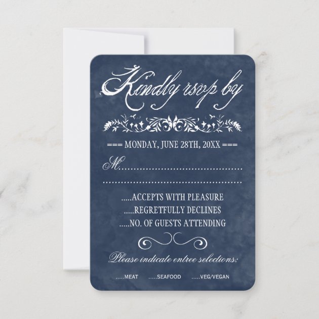 Blue Watercolor Wedding Response Cards