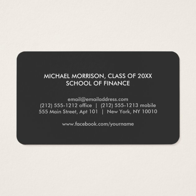 Simple And Modern Gray Graduate Student University Business Card