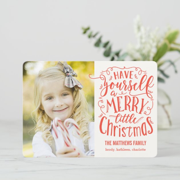 Merry Little Christmas Holiday Photo Card