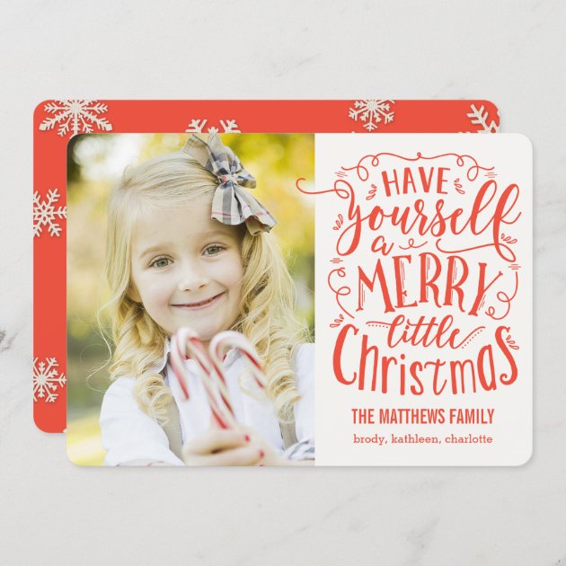 Merry Little Christmas Holiday Photo Card