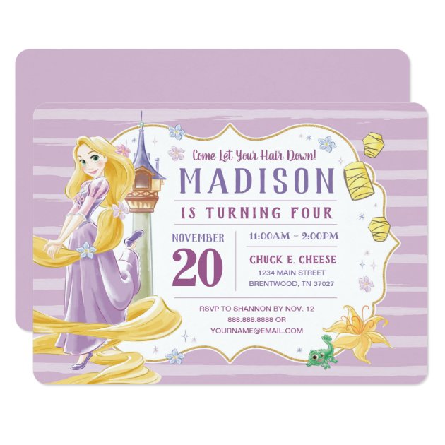 Princess Rapunzel | Watercolor Birthday Invitation