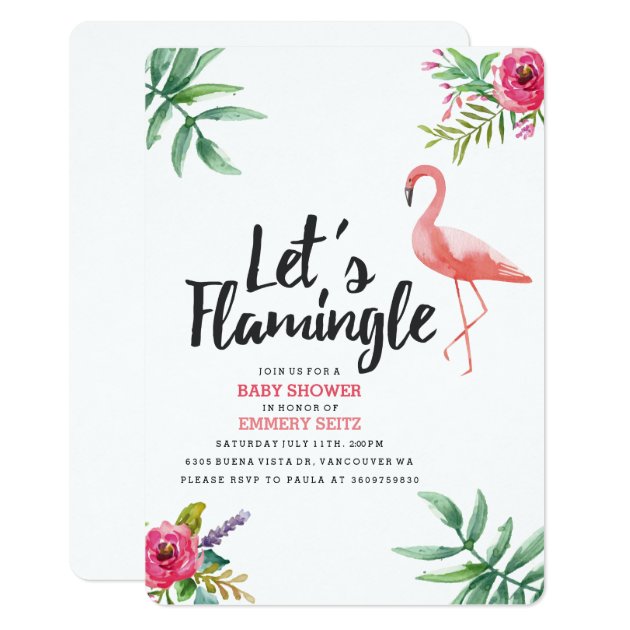 Let's Flamingle Baby Shower Invitation