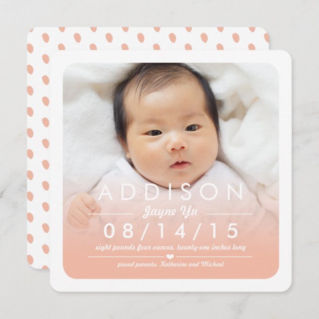 Instagram Square Baby Girl Birth Announcement