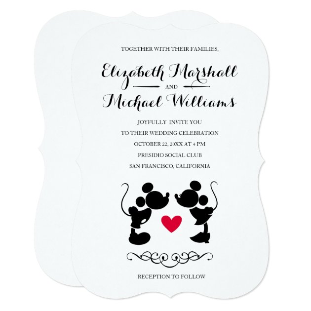 Mickey & Minnie Wedding | Silhouette Invitation