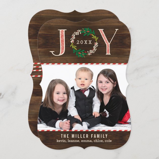 Joy Wreath Holiday Photo Card Christmas Card