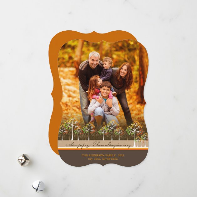 Colorful Autumn Fall Trees Thanksgiving Photo Card