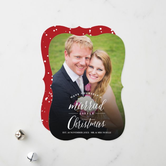 Married Little First Christmas Holiday Photo Card