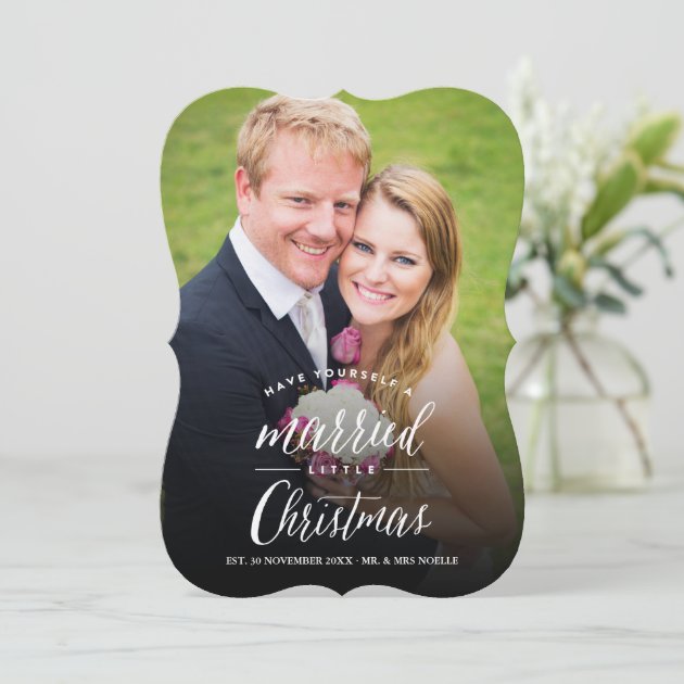 Married Little First Christmas Holiday Photo Card
