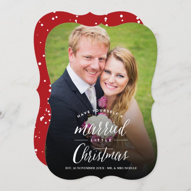 Married Little First Christmas Holiday Photo Card