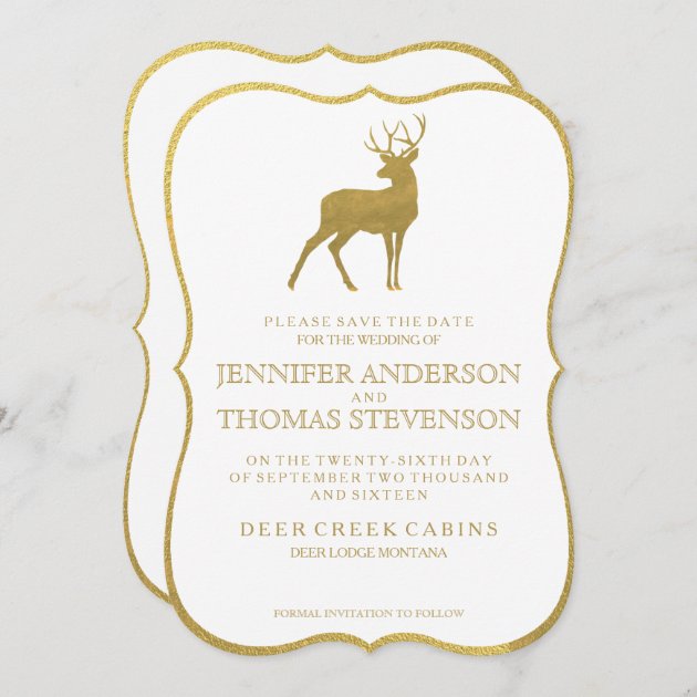 CHIC GOLD | RUSTIC DEER SAVE THE DATE