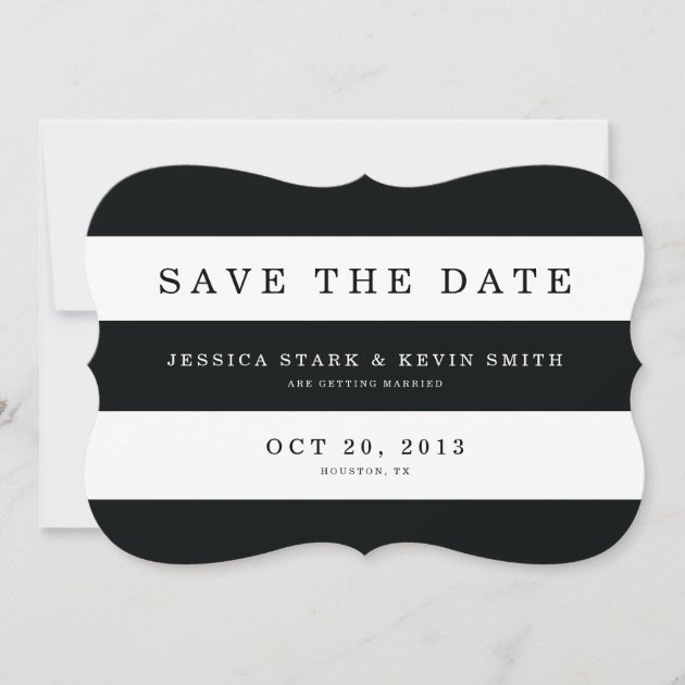 Chic Black Stripes Save the Date