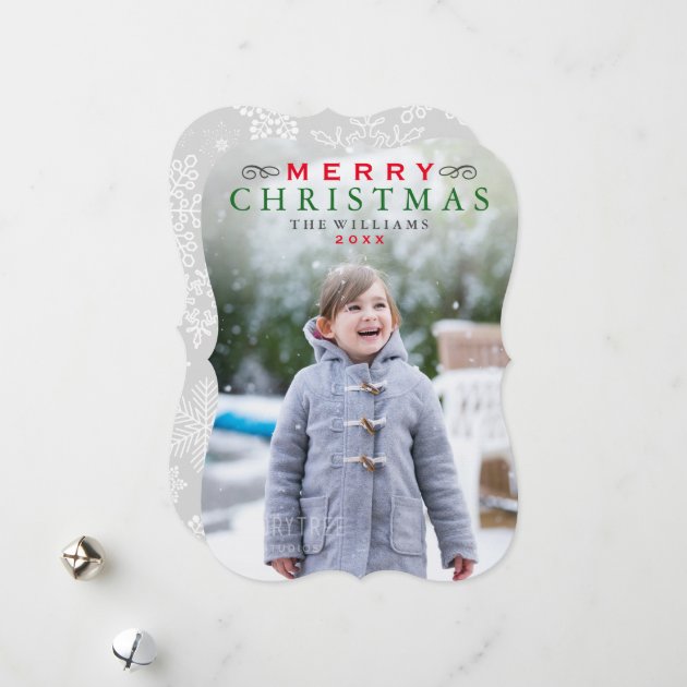 Merry Christmas Photo Card | Classic Red And Green