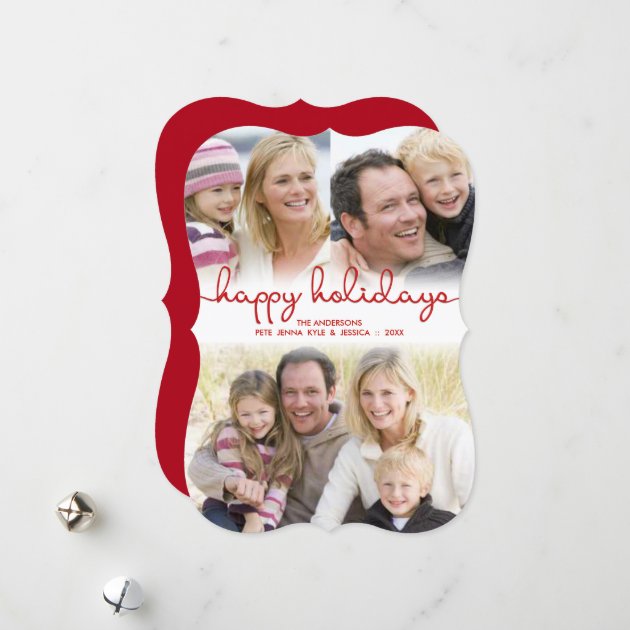 Modern Holidays Hand Lettered Script Flat Photo Holiday Card