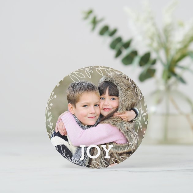 Joyous Laurel Wreath Holiday Photo Card
