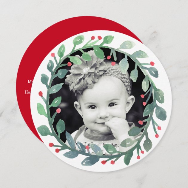 Watercolor Wreath | Christmas Holiday Invitation