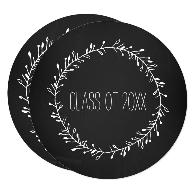 Round Graduation Party Invitation Chalkboard