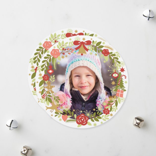 Christmas Photo Cards | Festive Wreath