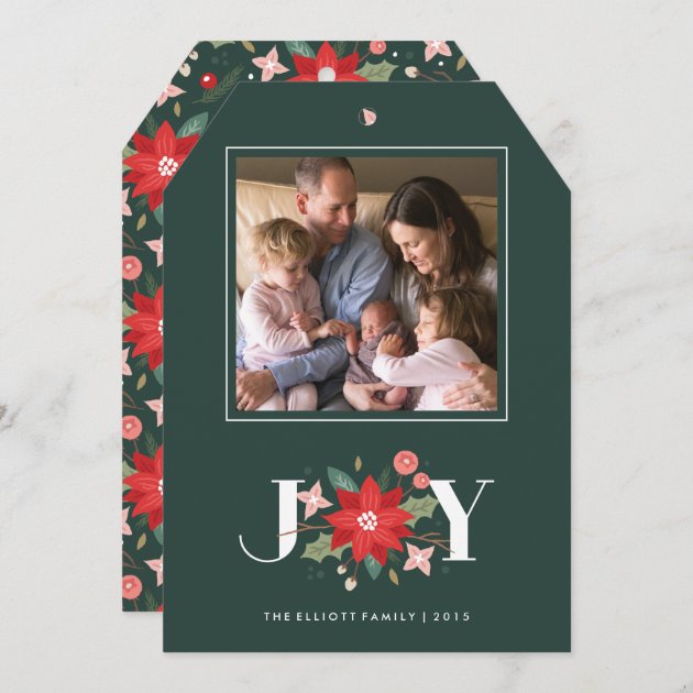Joy Flourish Tag Holiday Invitation - Pine