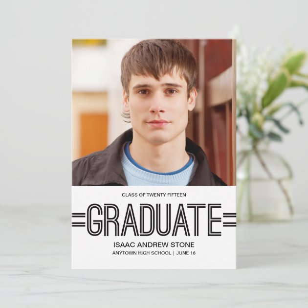 Stylish Graduate Photo Graduation Announcement